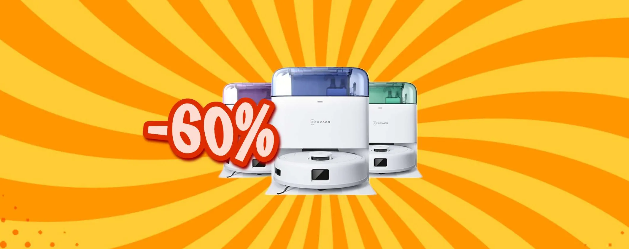Il Robot Aspirapolvere Lavapavimenti ECOVACS DEEBOT MINI a -60% su Amazon