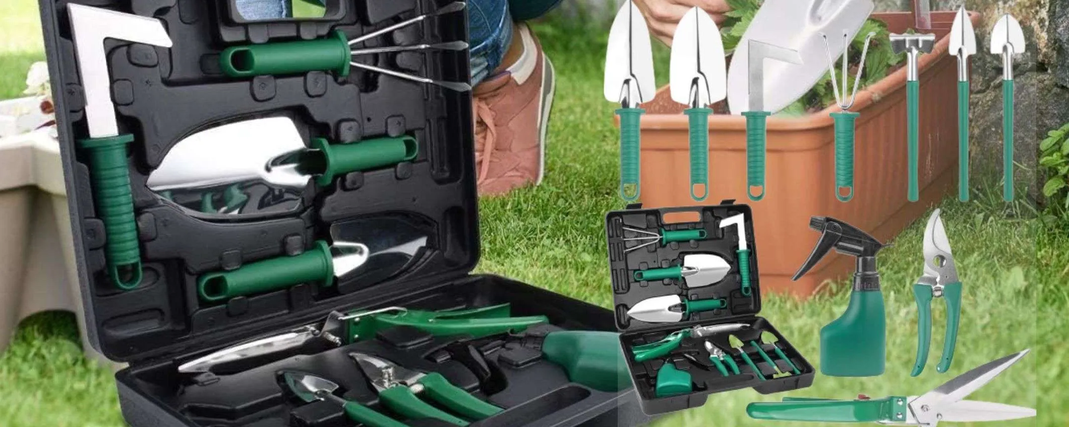 Mega kit da giardinaggio 10 in 1 a prezzo SHOCK su Amazon: custodia OMAGGIO