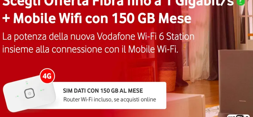 Vodafone Unlimited a 32,90€ con SIM dati da 150GB