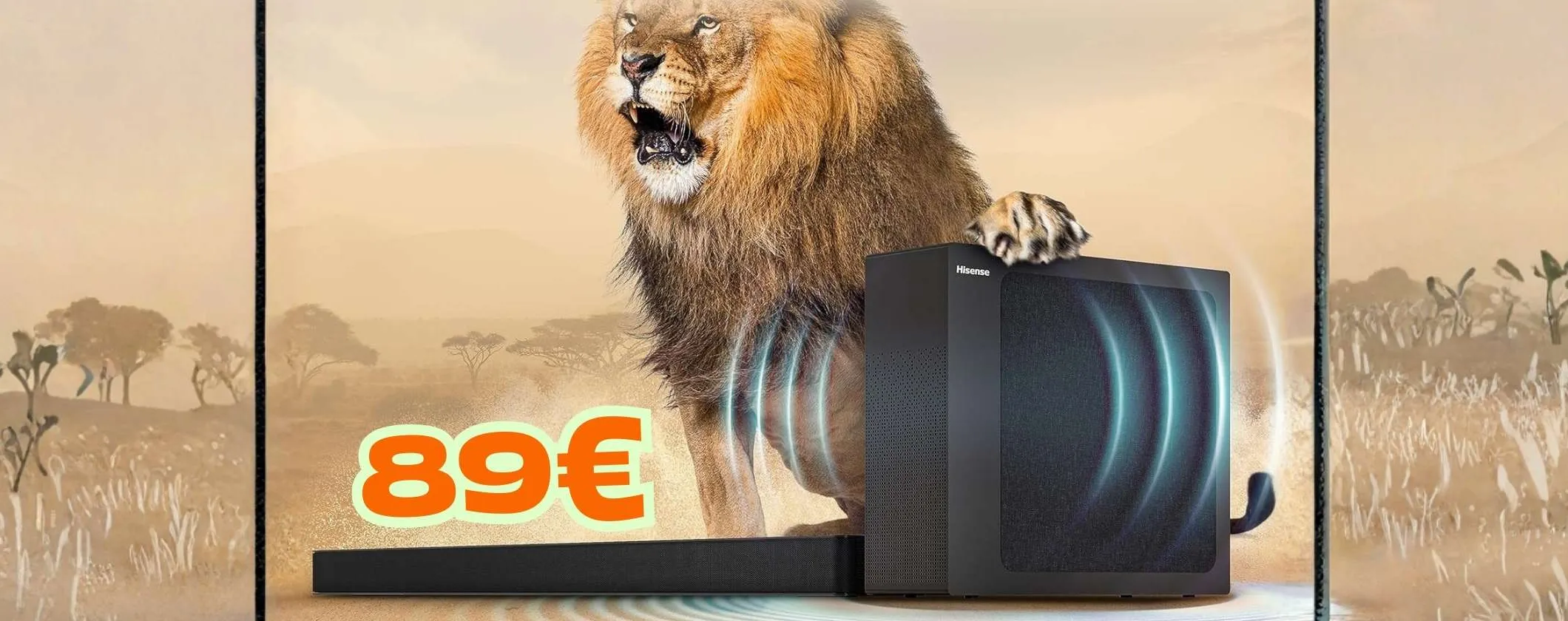 Soundbar + Subwoofer Hisense a soli 89€ su Amazon è un vero affarone
