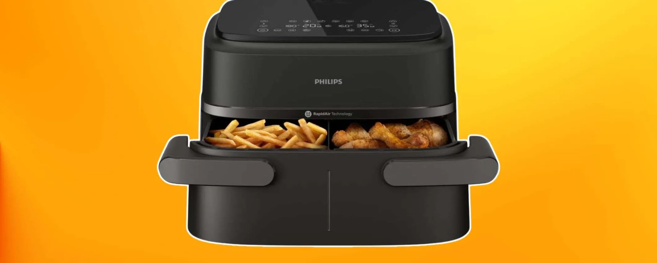 Friggitrice ad aria DOPPIA Philips: sconto LAMPO su Amazon