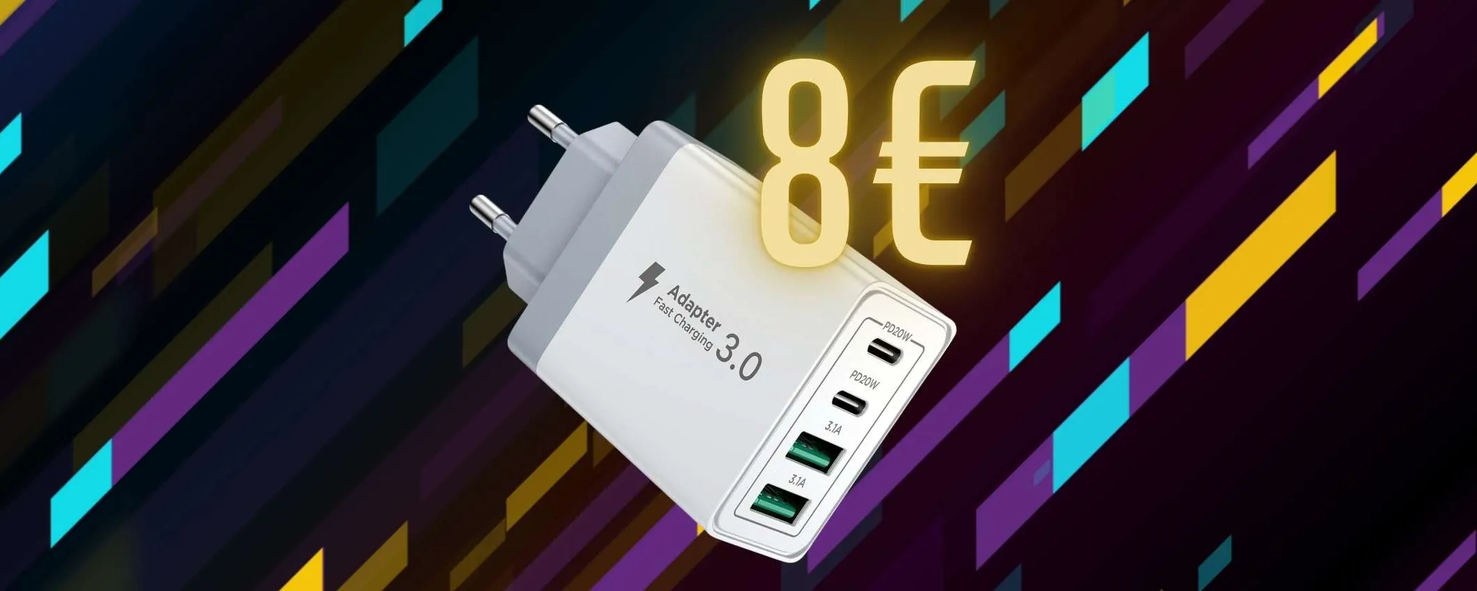 Caricatore USB da 40W con 4 uscite: ricarica veloce più dispositivi insieme