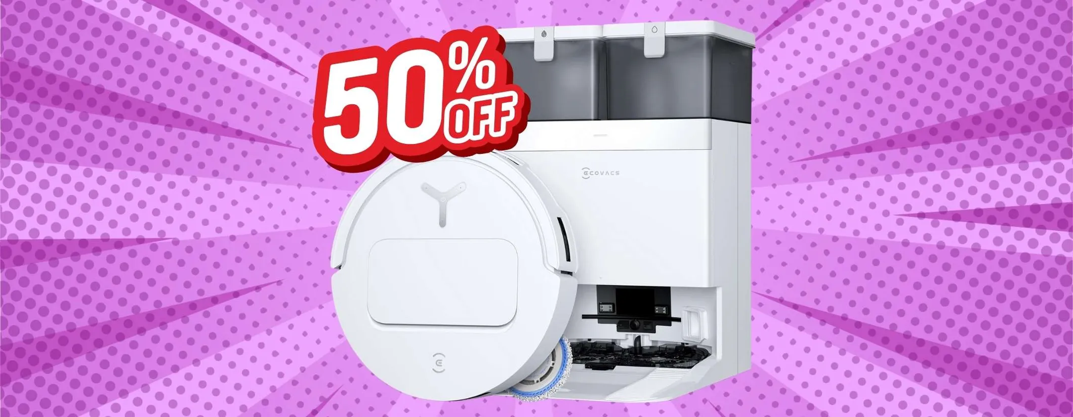 ECOVACS DEEBOT T50 OMNI aspira e lava senza che tu faccia niente (-50%)