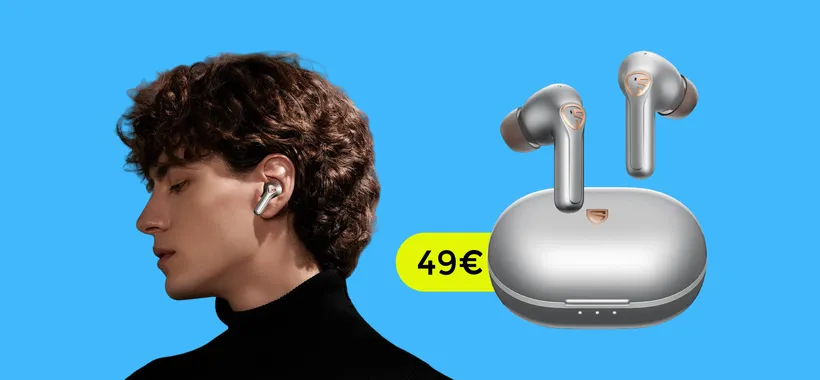 Auricolari con modalità gioco e 4 microfoni, durano 20 ore: solo 49€