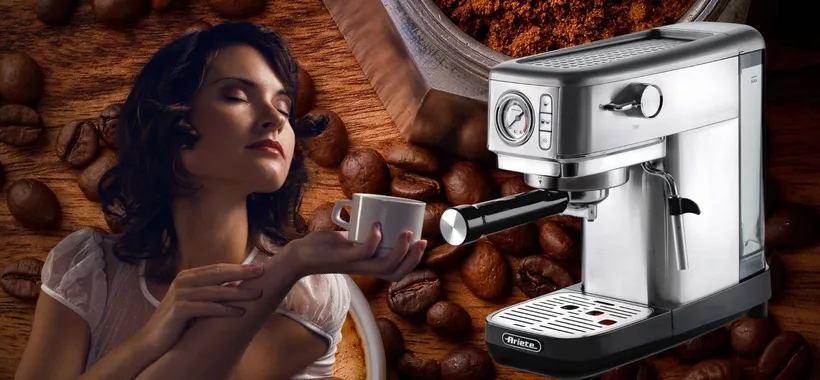 Macchina per caffè e cappuccio professionale Ariete Slim Metal 1381