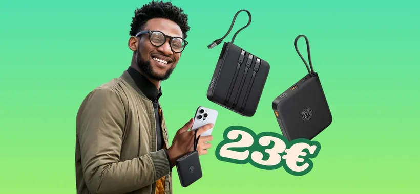Power Bank VRURC da 20000mAh con 4 cavi integrati: spettacolare ed economico