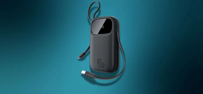 Baseus Powerbank 45W da 20.000mAh a 29,74€: ricarica rapida e cavi USB-C integrati con il 41% di sconto