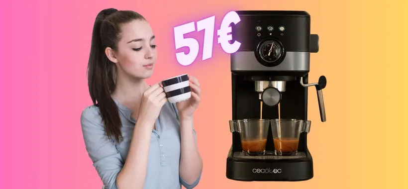 Macchina per caffè espresso con pannarello per cappuccio TUA a 57€