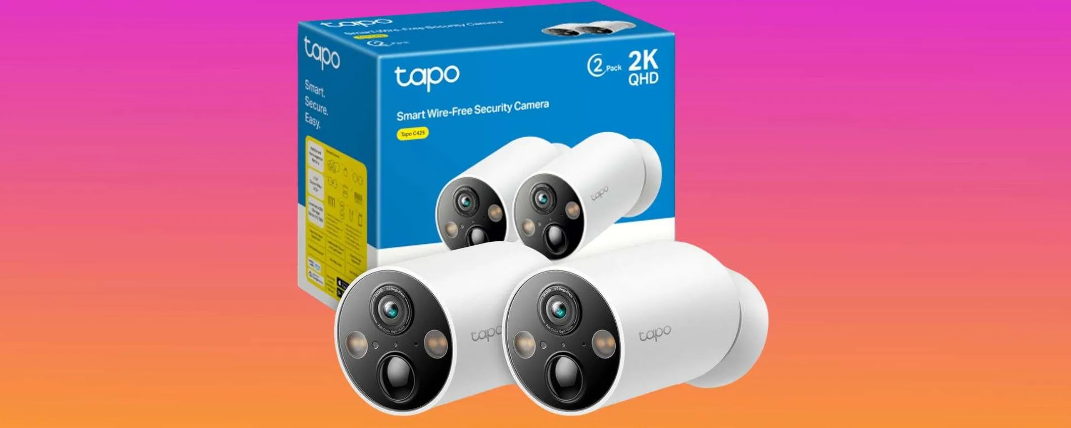 Bundle con doppia telecamera 2K, prezzo bomba: su Amazon a meno di 130€
