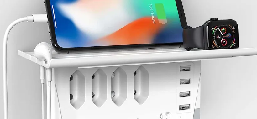 Multipresa 8 in 1 con luce e mensola: uno SPETTACOLO (16€)
