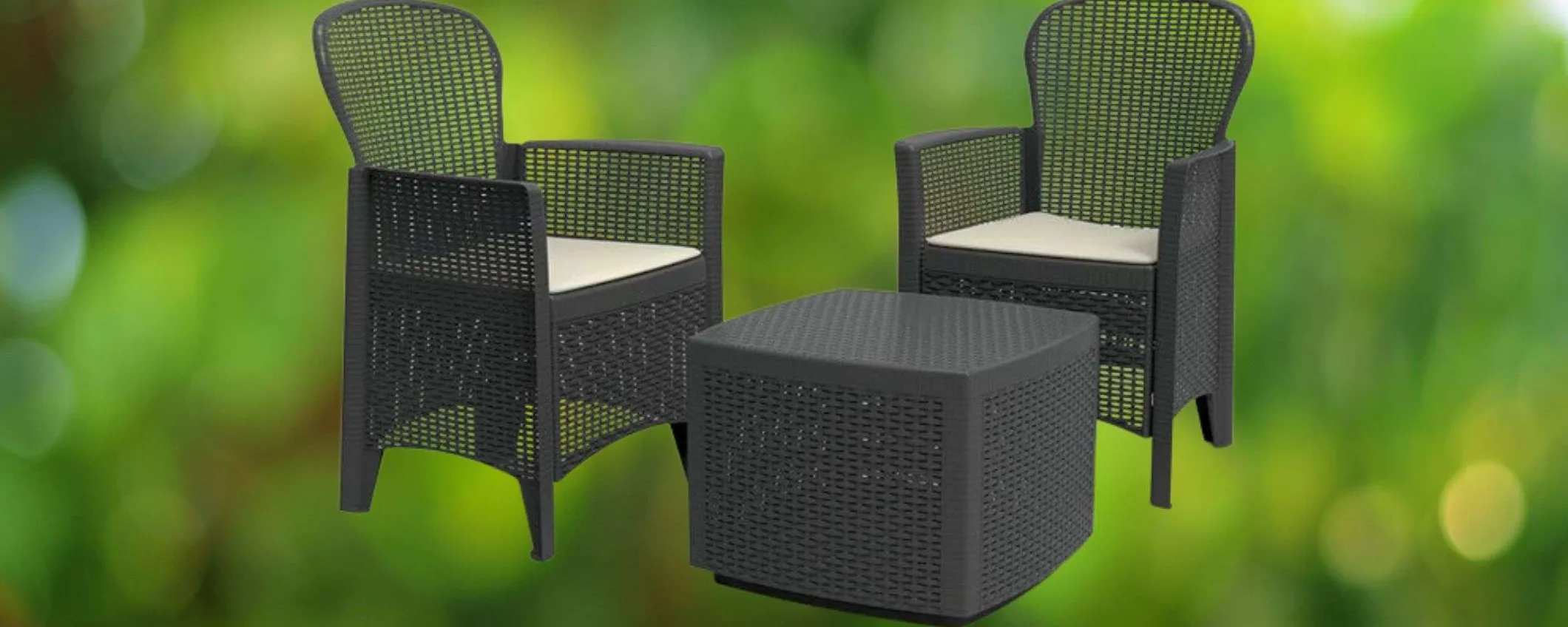 Solo 72€ per questo SPLENDIDO set da giardino: 2 poltrone e un tavolino