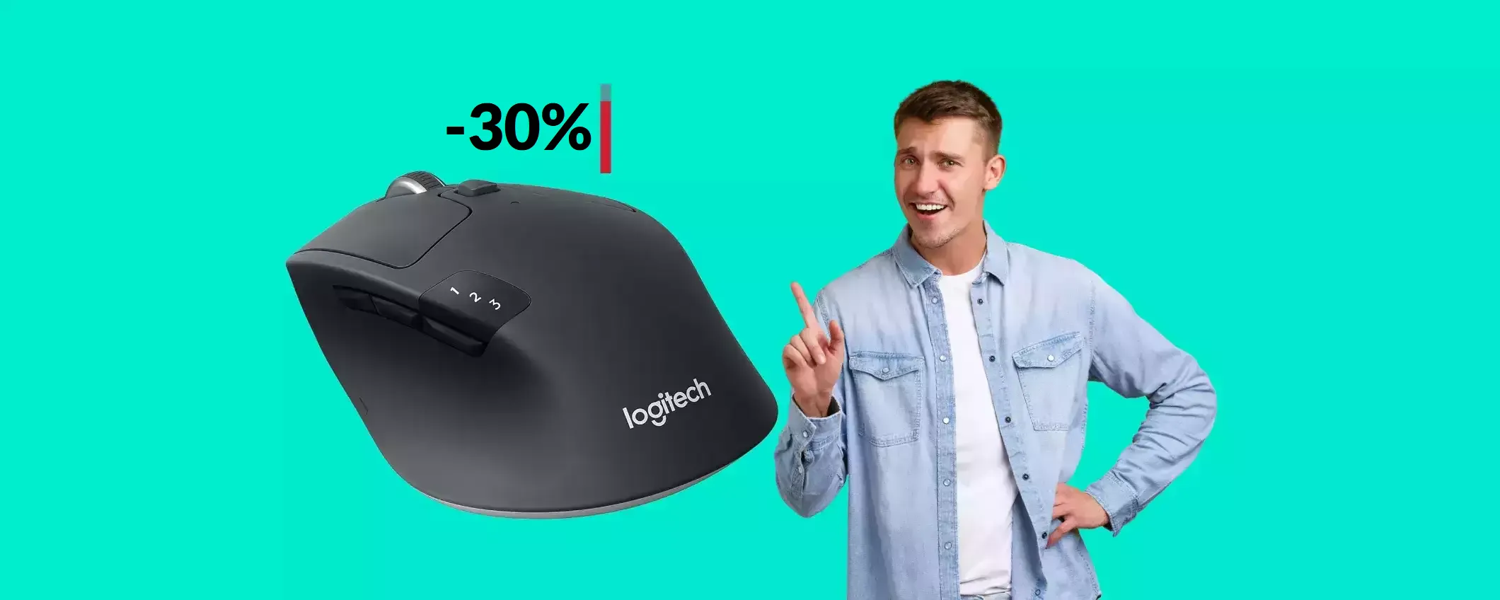 Mouse Logitech MULTI dispositivo: il prezzo CROLLA a soli 55€