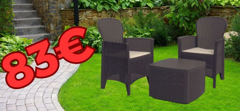 Set da giardino poltrone e tavolino a 83€: BOMBA inaspettata, quasi finita