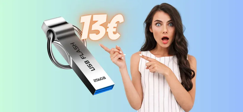 Chiavetta USB da 256GB a PREZZO SGRETOLATO ora su Amazon (13€)