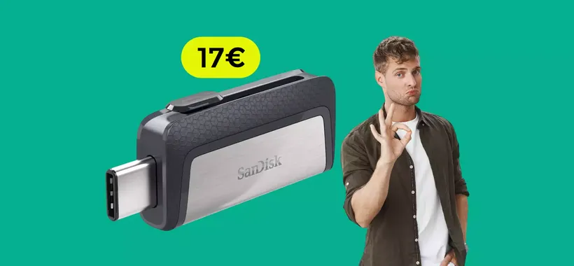 Chiavetta USB 128GB a 2 uscite: con appena 17€ fai un AFFARE