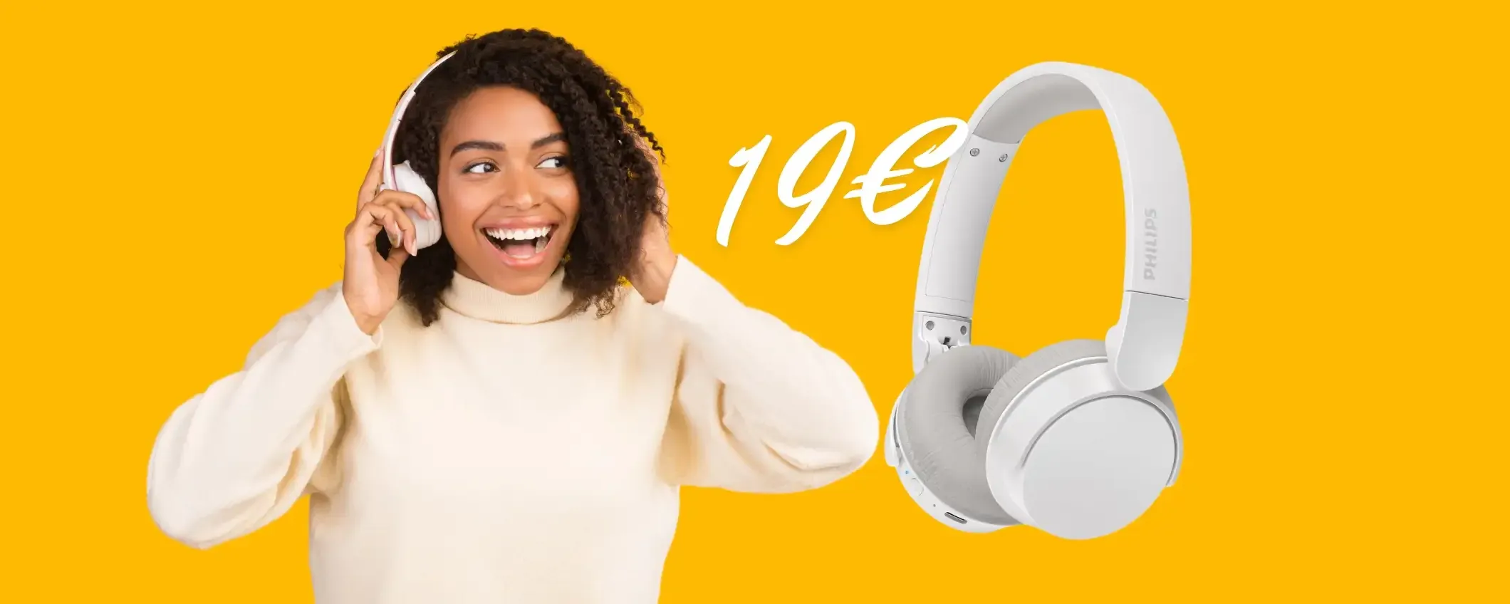 Cuffie wireless Philips al MINIMO STORICO Amazon con sconto del 37%