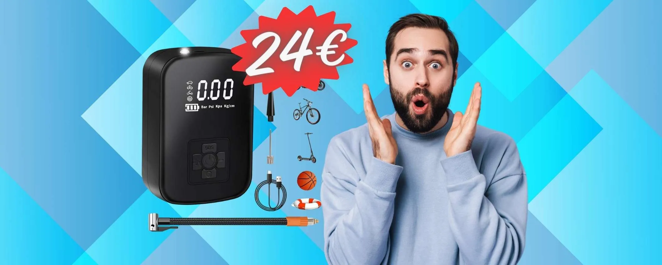 Mini compressore per viaggi senza pensieri tuo a soli 24€ (Amazon)