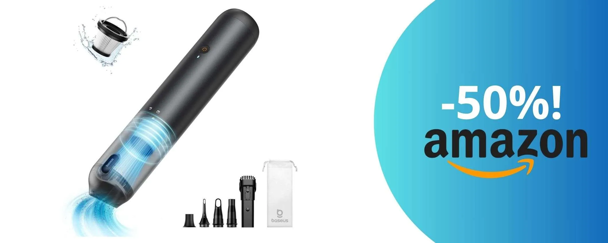 L'aspirapolvere portatile di cui non potrai più fare a meno: tuo con il 50% di sconto