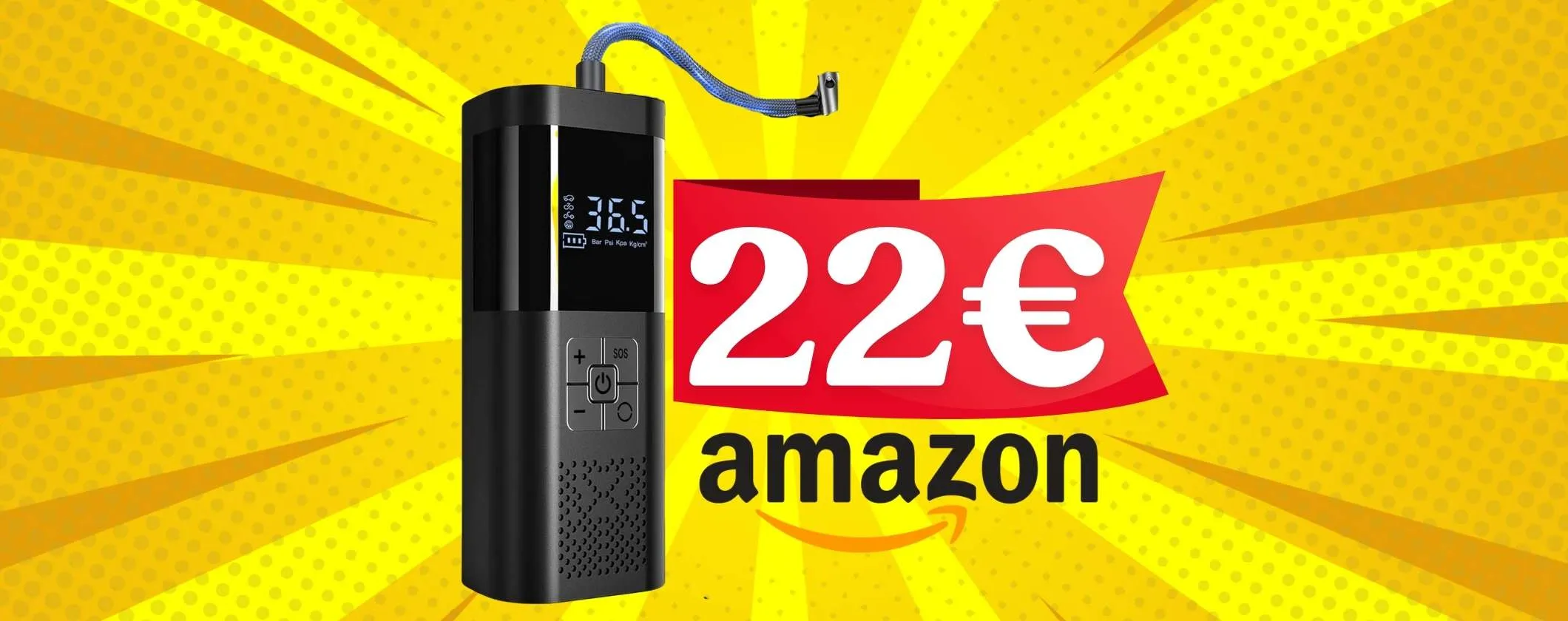 Viaggia sicuro con questo compressore portatile potente a soli 22€ su Amazon