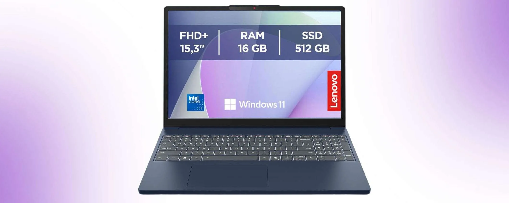 Notebook Lenovo leggero e veloce: con Core 7, 16+512GB in maxi sconto Amazon