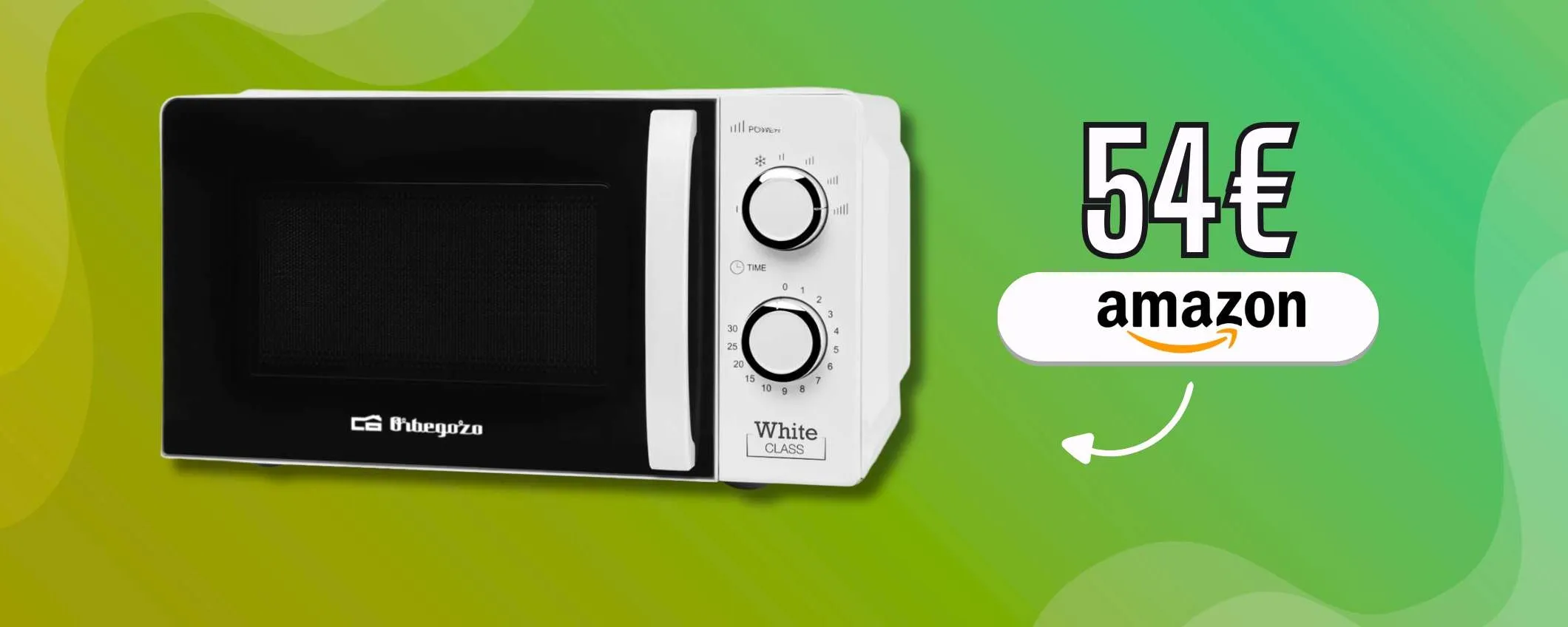Bastano 54€ per un nuovo microonde in cucina: 20L e con 6 potenze
