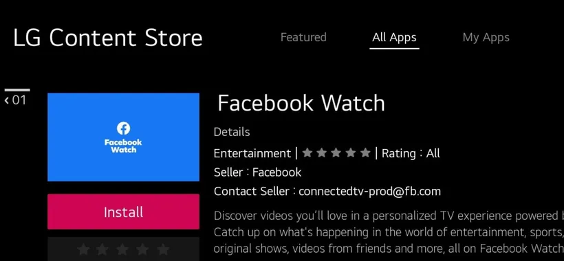 Facebook Watch sbarca sulle TV LG in Italia