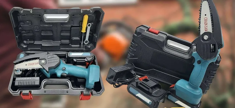 Motosega elettrica con 2 batterie e accessori: prezzo SHOCK (31€)