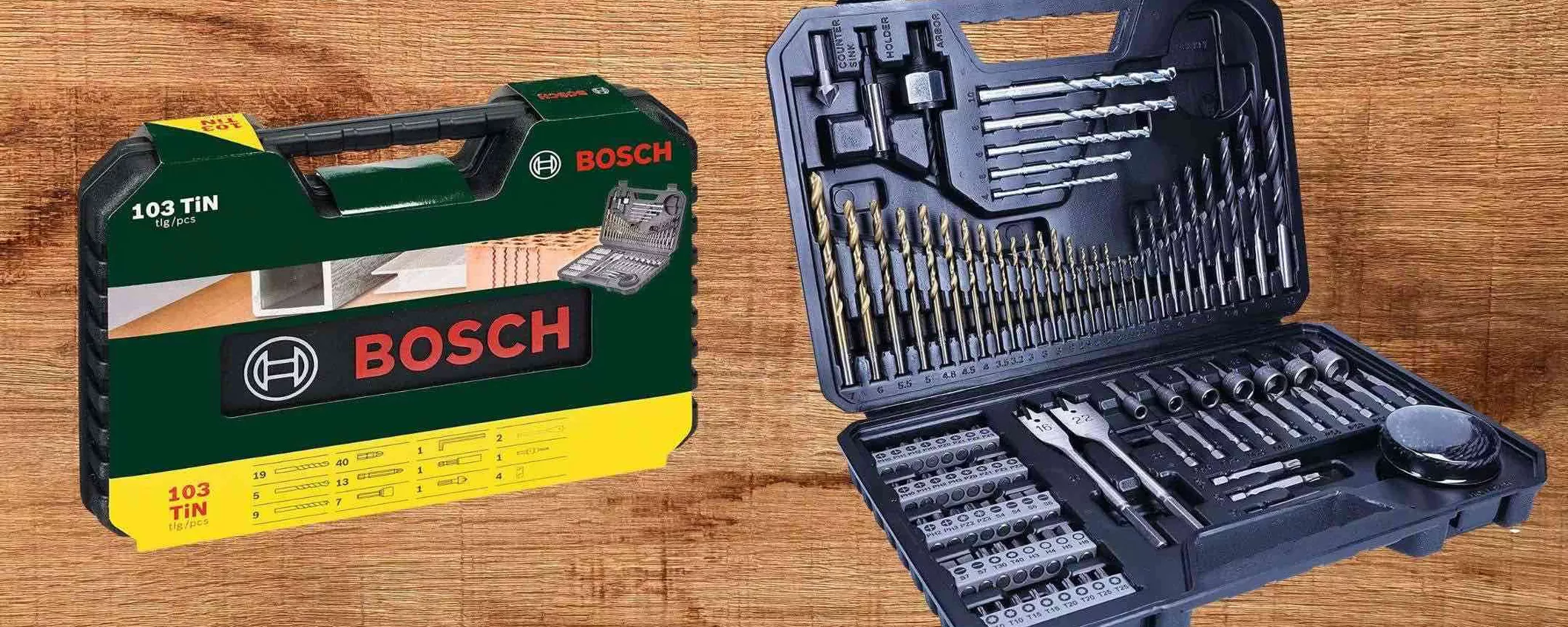 Bosch: il SUPREMO kit 103 in 1 torna a 24€ su Amazon, occasione SHOCK
