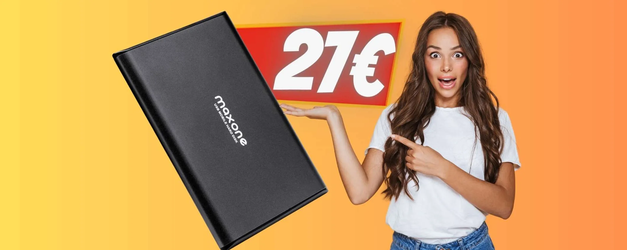 Solo 27€ per questo Hard Disk Esterno da 500GB Ultra-sottile (-44%)