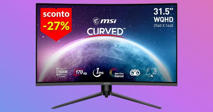 Questo monitor curvo da gaming è uno spettacolo, anche per il prezzo (179€)