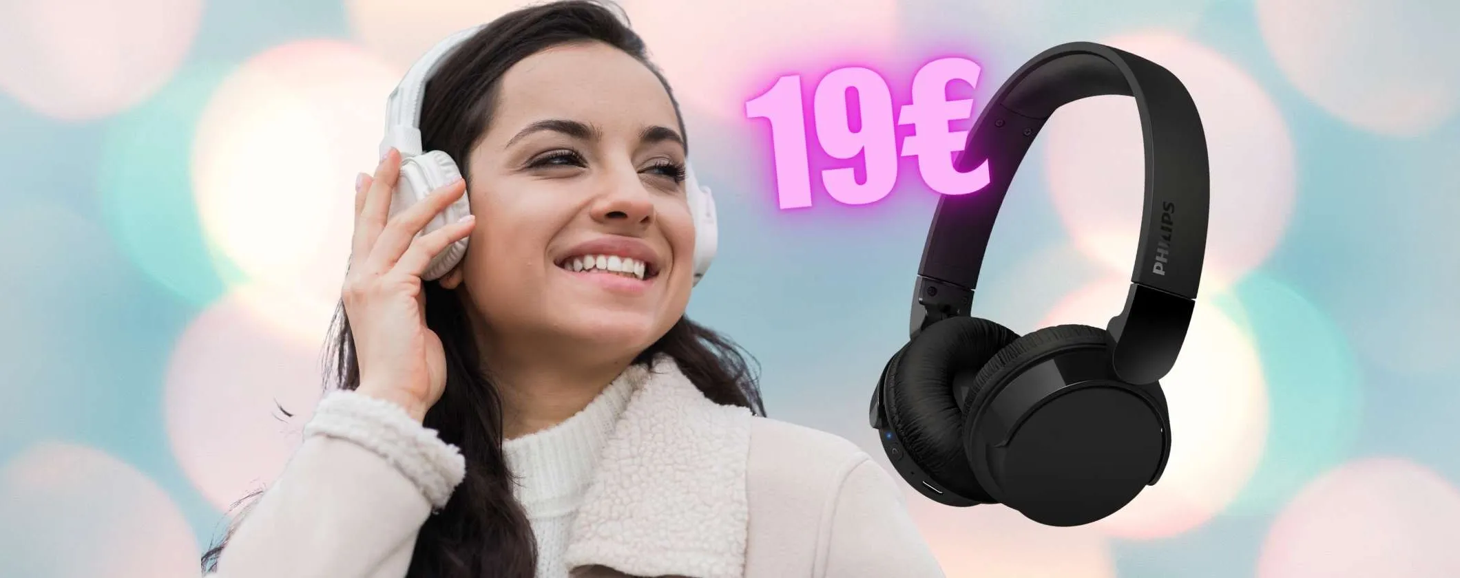 Audio eccezionale per 55 ore senza interruzioni con le cuffie wireless Philips a soli 19€