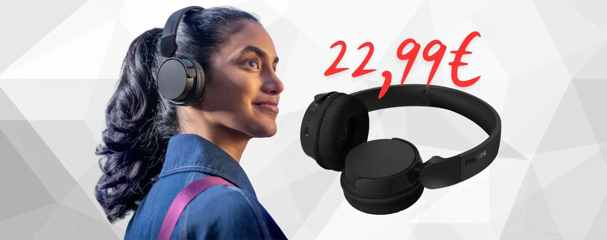 Philips: cuffie Bluetooth senza rivali a questo prezzo (22,99€ su Amazon)