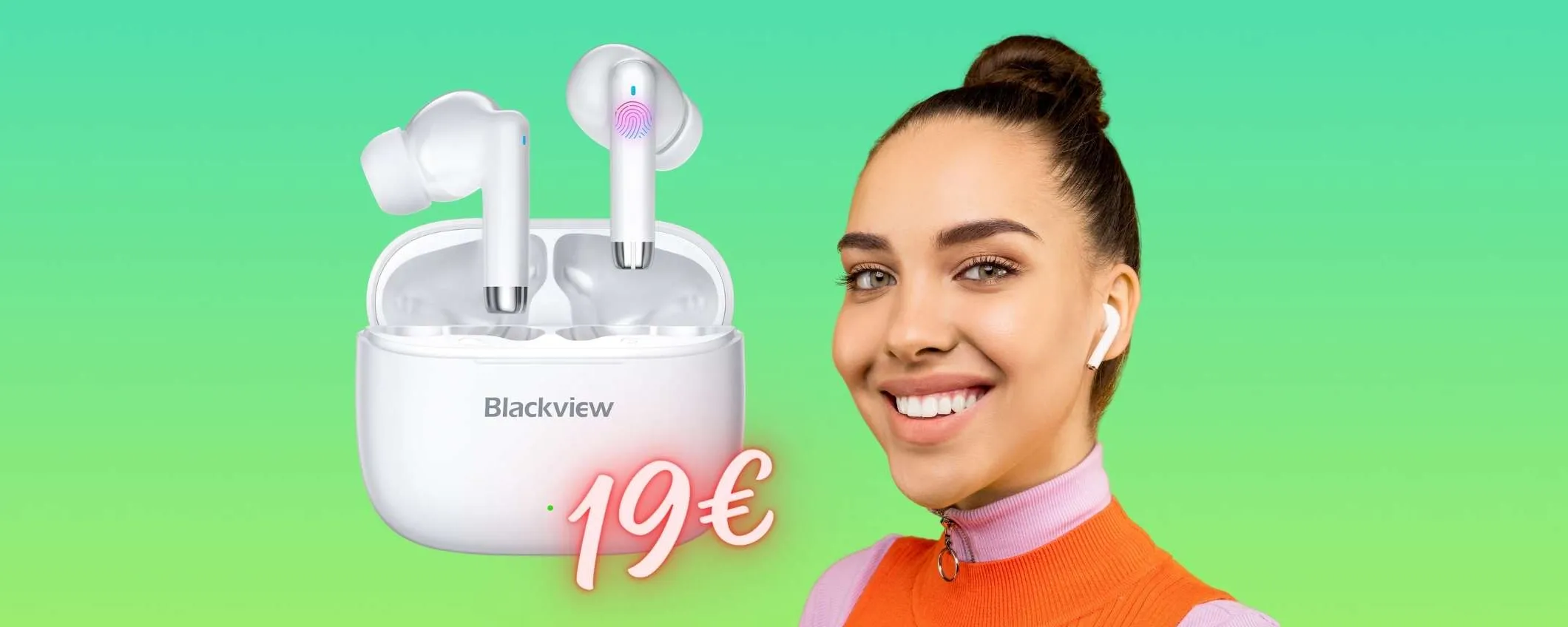 OFFERTA TOP su Amazon: auricolari wireless Blackview AirBuds 4 a 19€
