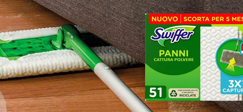Swiffer MEGA SCORTA su Amazon: 51 panni polvere PREMIUM a 9,99€