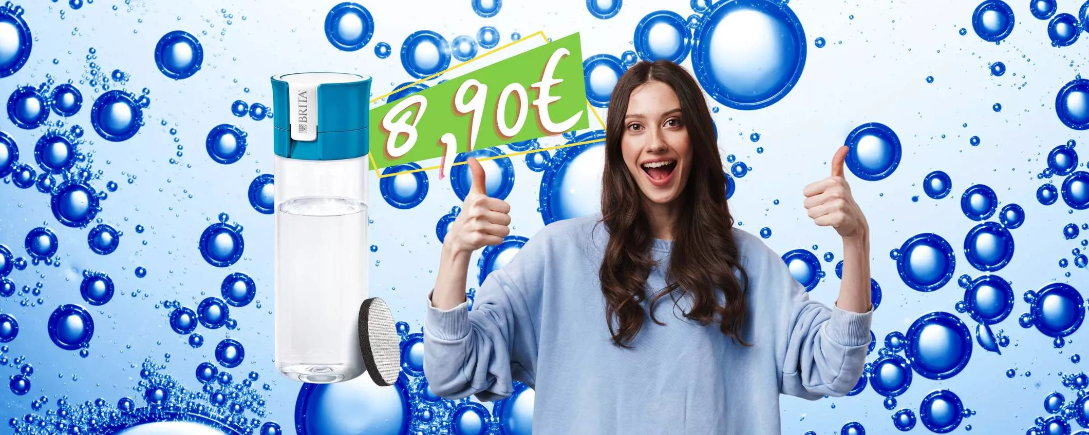 BRITA: bevi l'acqua buona e sana con la borraccia filtrante a 8,90€