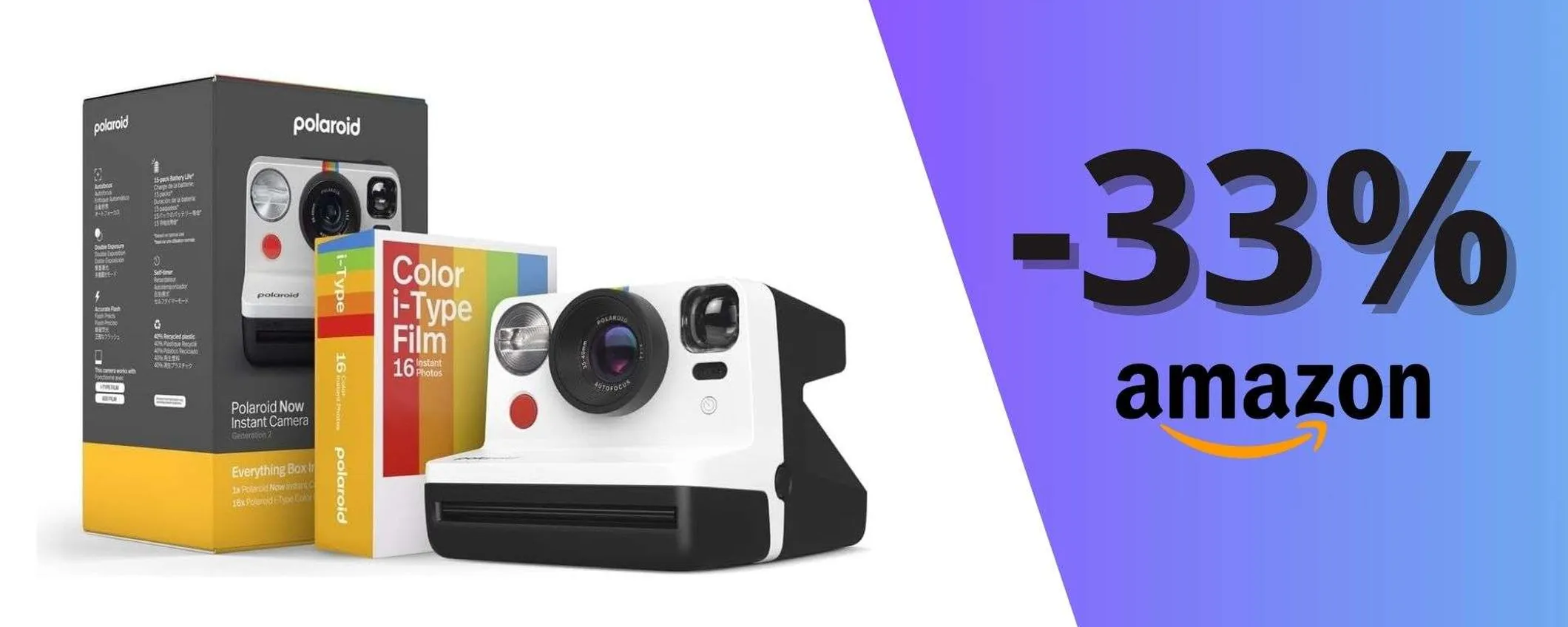 Polaroid Now Everything Box a soli 99,99€! Fotocamera istantanea con uno sconto del 33%