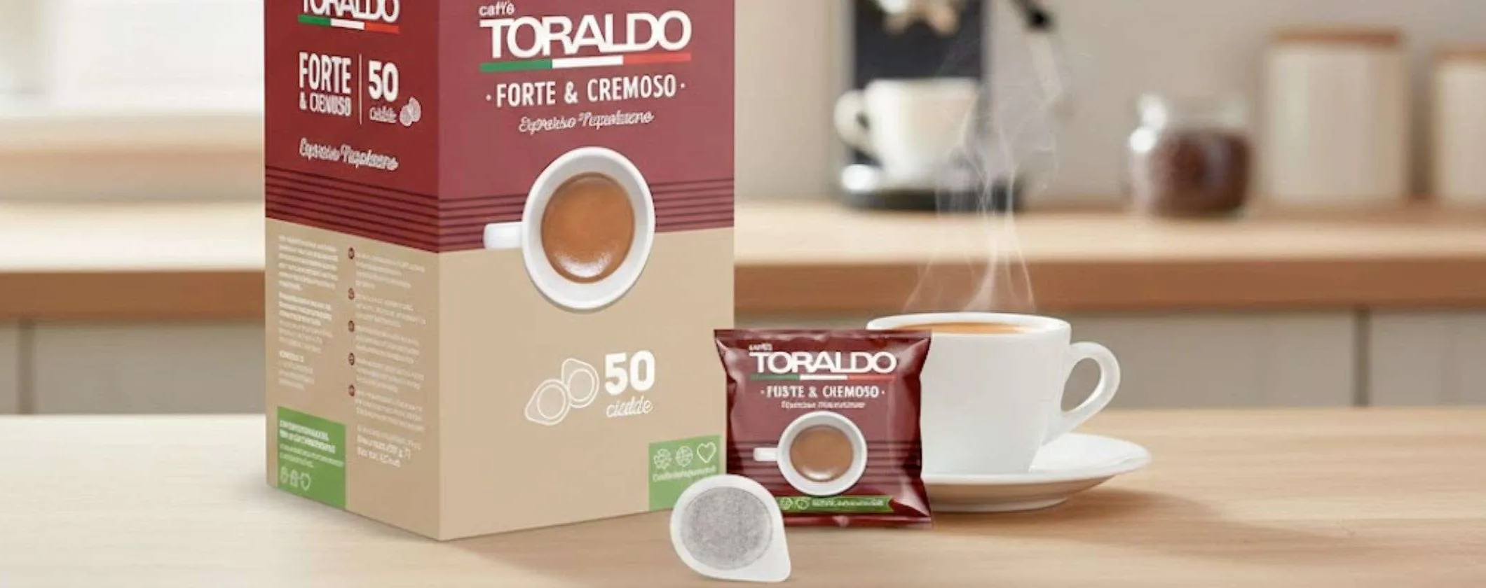 Caffè Toraldo su Amazon: 50 cialde ESE di espresso napoletano a 7,98€