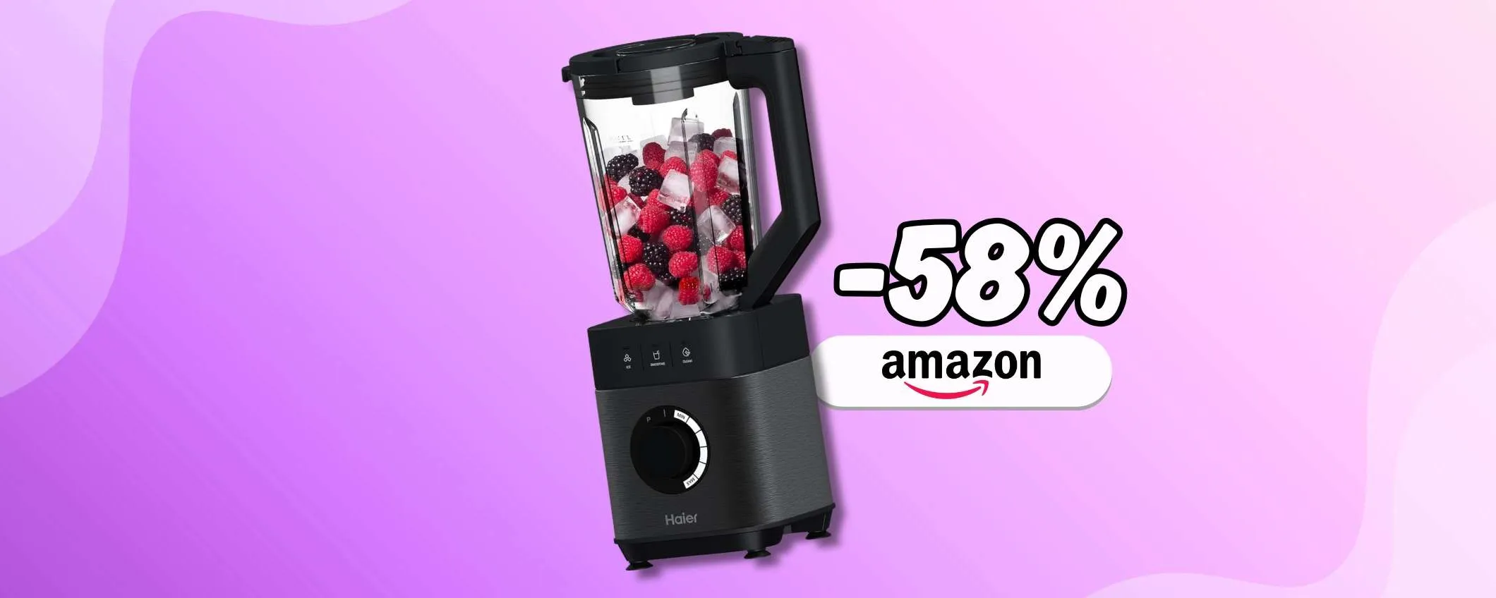 Prezzo shakerato per il frullatore Haier: caraffa in vetro e lame ULTRA