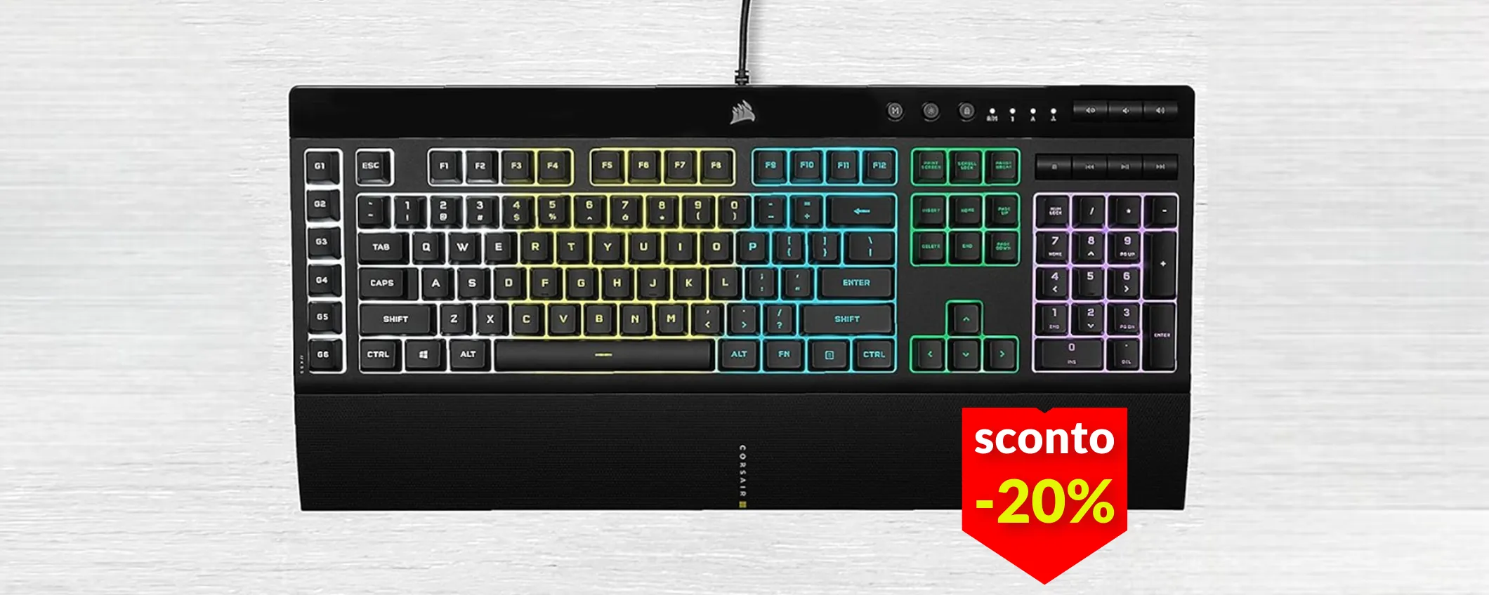 Tastiera gaming Corsair: bastano 49€ con le Offerte di Primavera su Amazon