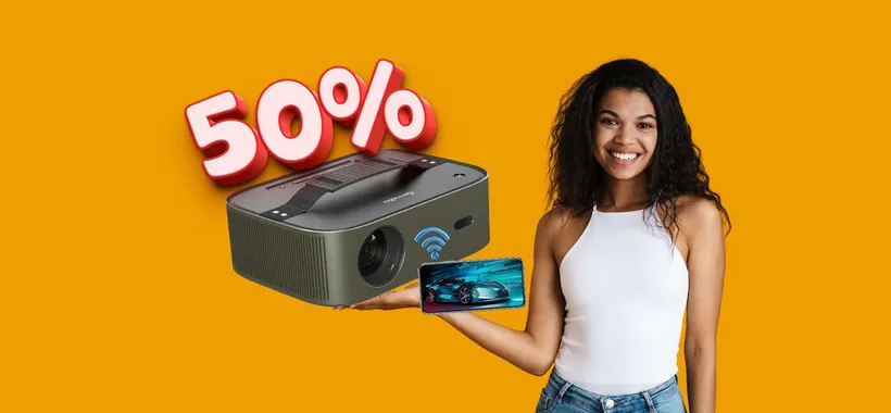 Proiettore WiFi con risoluzione 4K a PREZZO DIMEZZATO (50%)