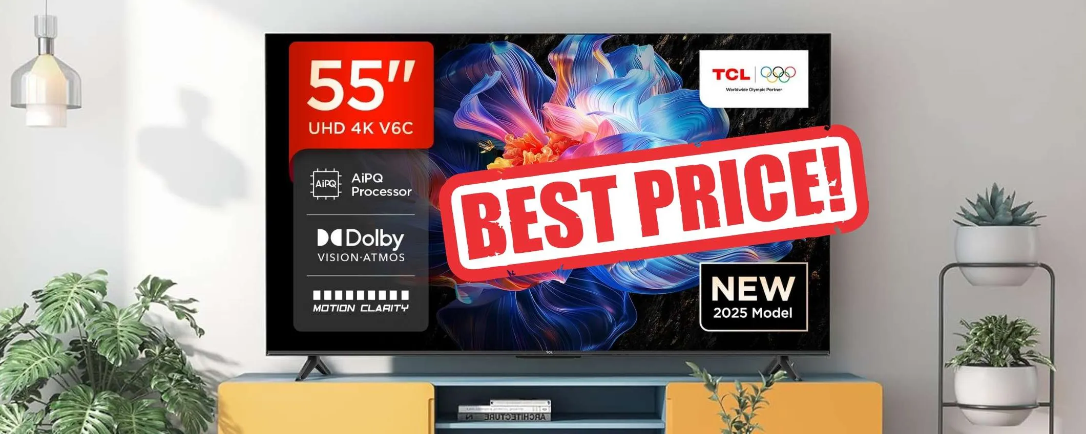 Smart TV TCL da 55 pollici, HDR 4K e tecnologia Google TV a 329€