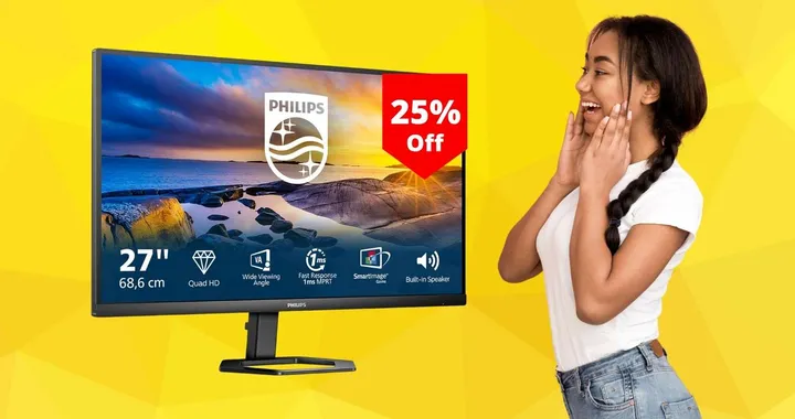 Monitor QHD Philips da 27 pollici scontato del 25% è un best buy