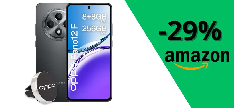 OPPO Reno12 F AI in offerta a 199,99€: fotocamera da 50MP e display AMOLED 120Hz