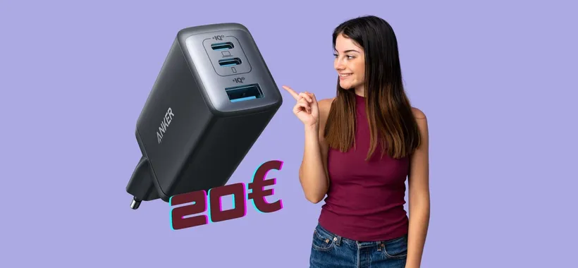 Caricatore USB Anker da 65W con 3 porte, ultra compatto ed economico