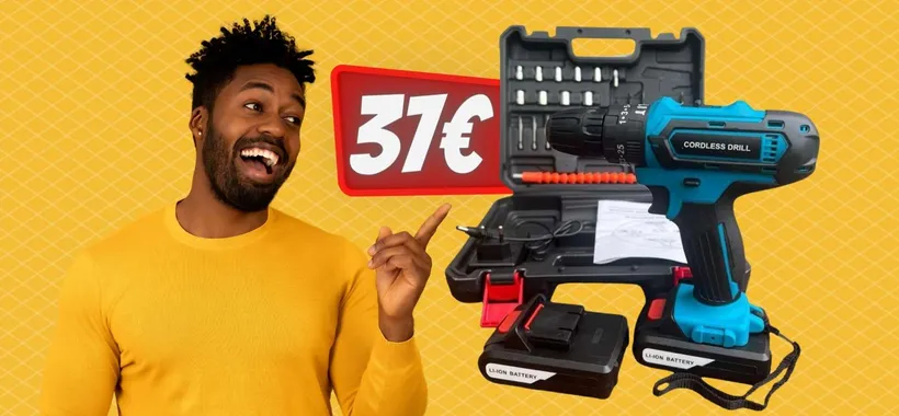 SOLO 37€ un trapano avvitatore a percussione con valigetta e accessori