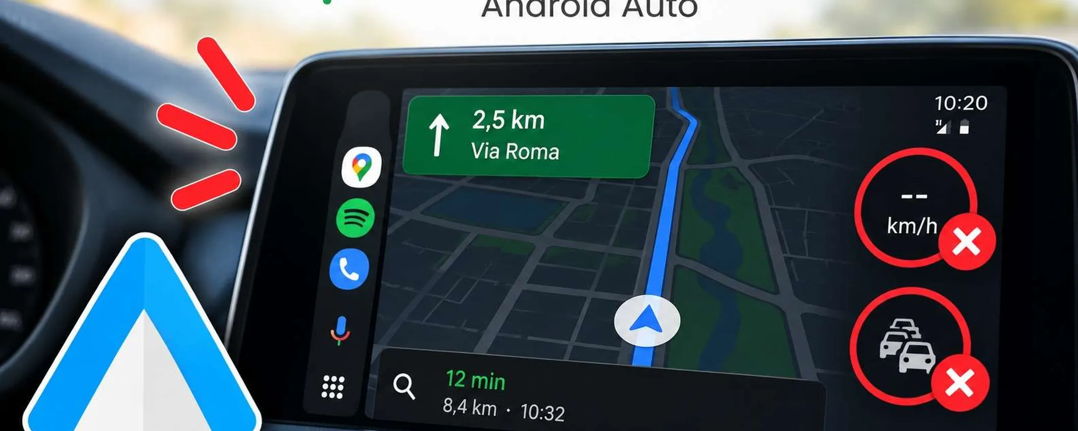 Google Maps su Android Auto perde il tachimetro: problemi anche con traffico e segnale
