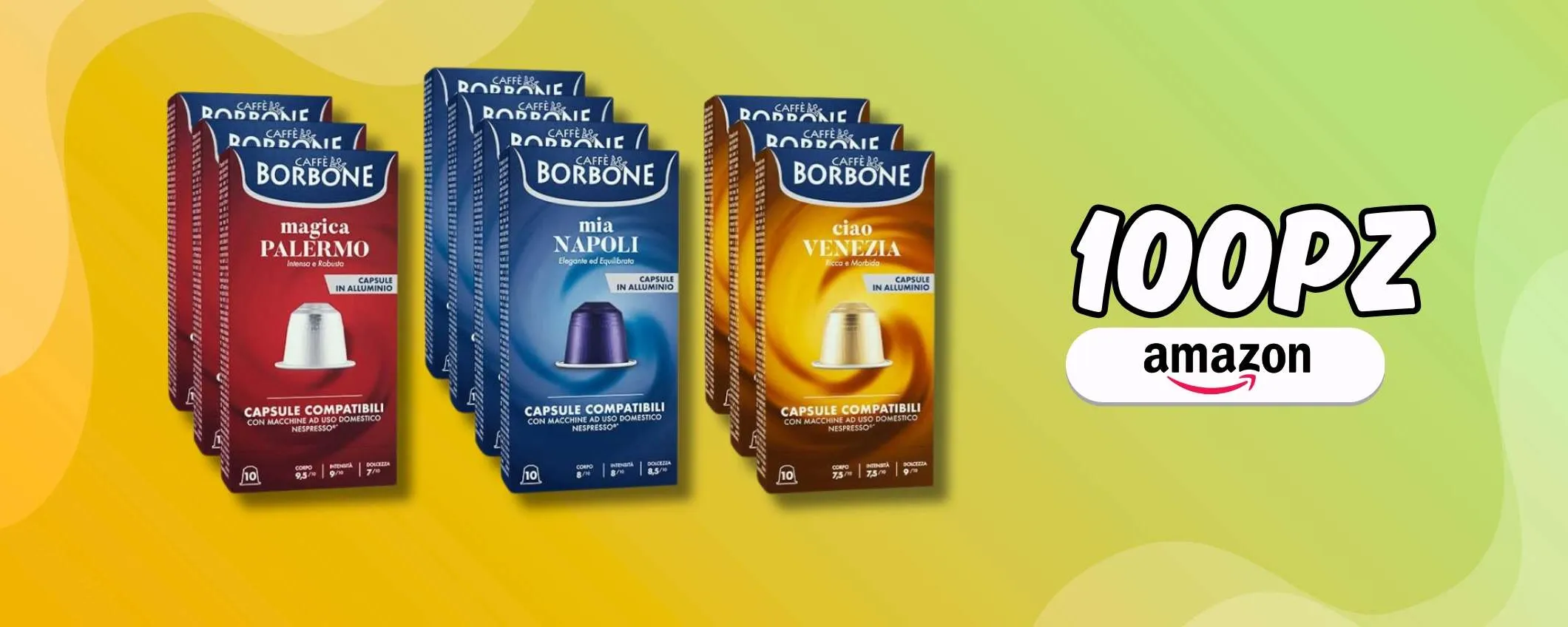 100 capsule in ALLUMINIO Caffè Borbone: il kit degustazione è l'affare