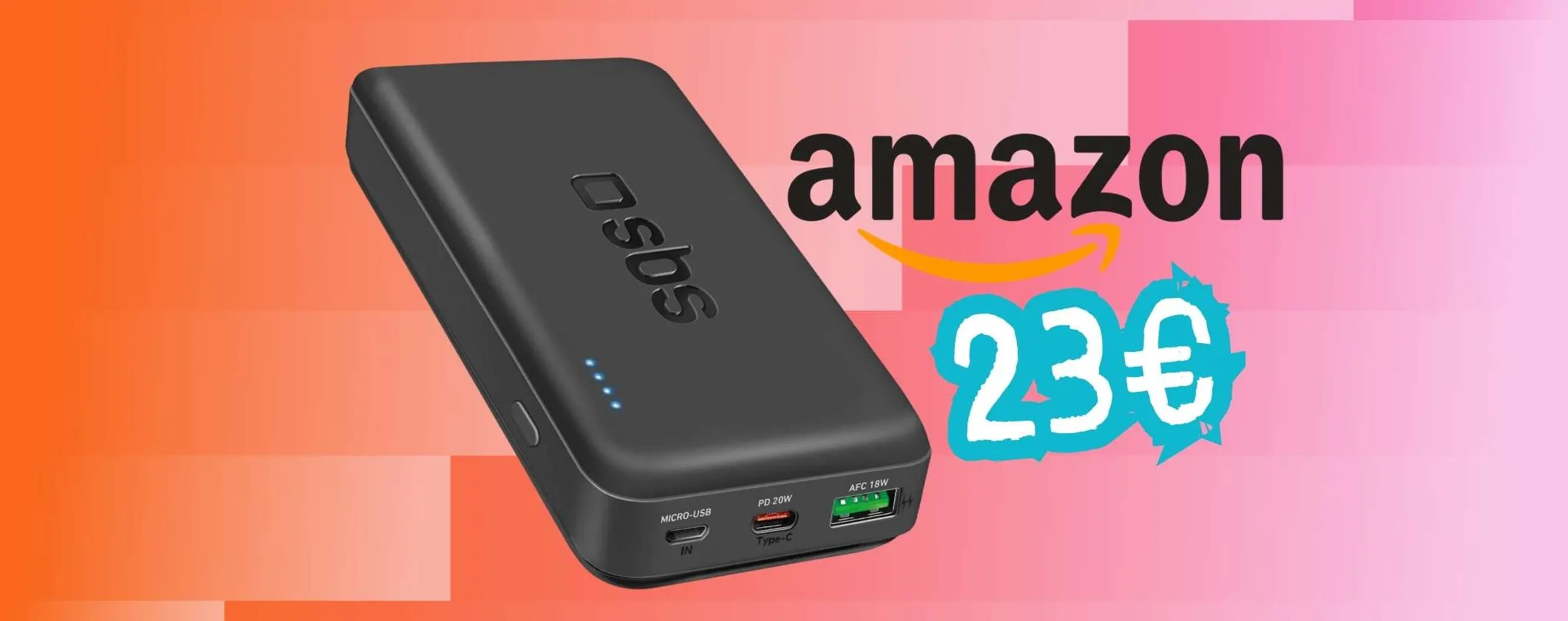 Esci di casa con serenità grazie a questo Power Bank da 20000mAh (23€)