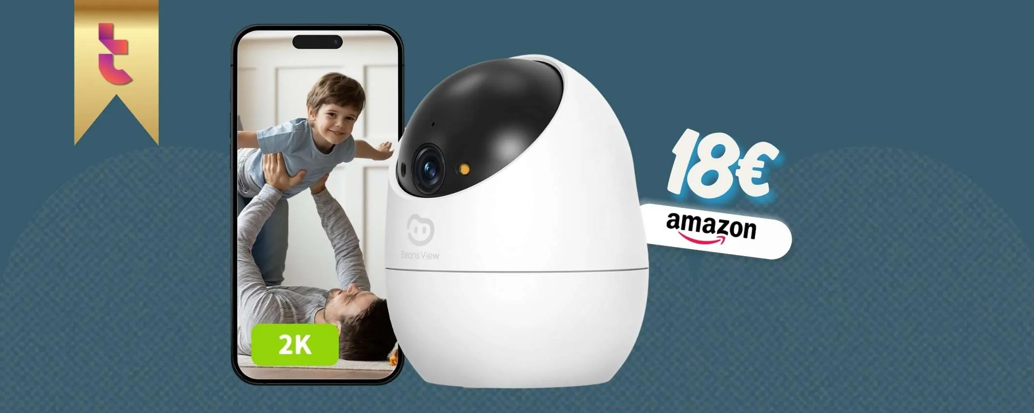 Telecamera che ruota a 360°, funzioni avanzate a soli 18€