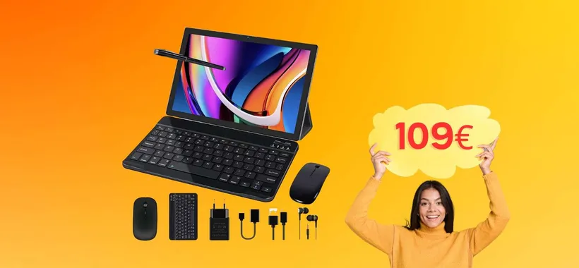Tablet Android con tastiera, mouse, penna e custodia: il prezzo? Ridicolo